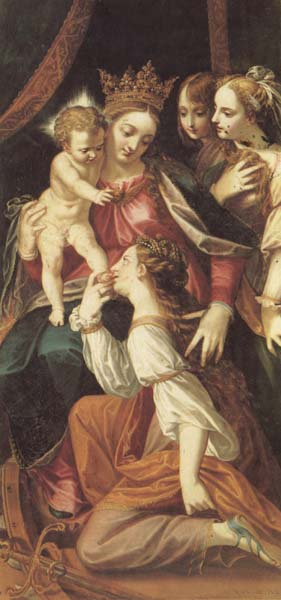 SANCHEZ COELLO, Alonso The Mystic Marriage of St.Catherine